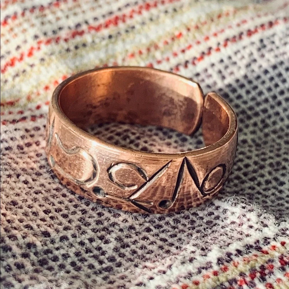 Etched Copper Ring - Picture 2 of 9